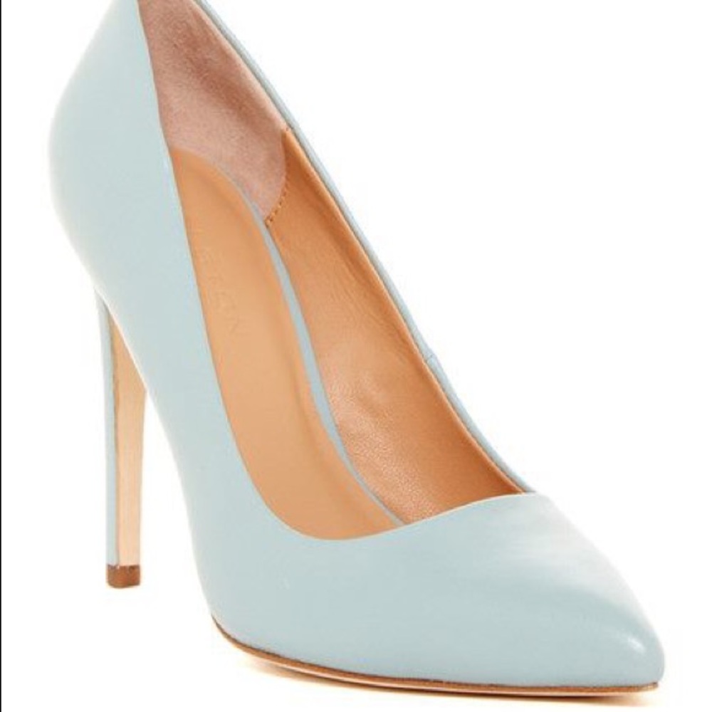 Halston Heritage blue leather pumps